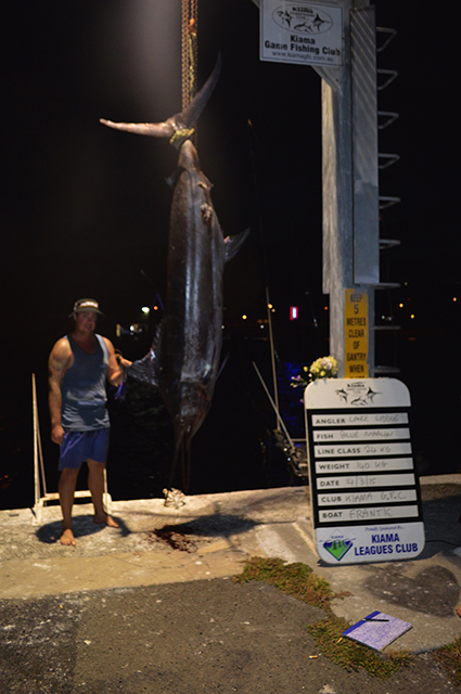 ANGLER: Lance Liddle SPECIES: Blue Marlin WEIGHT: 140 kgs LURE: JB Lures, 10" Dingo
